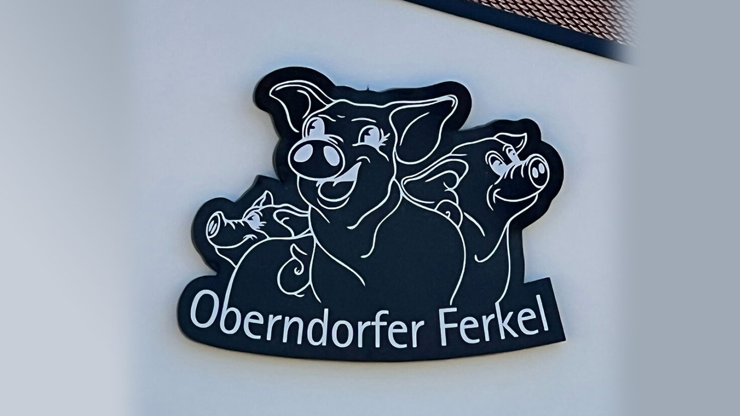 Leuchtschild Logoform Oberndorfer Detail